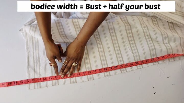 how to make a cute diy shirred maxi dress for the summer, Transferring the width measurements