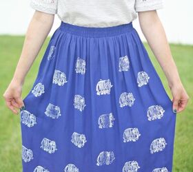 DIY Elephant Stamped Skirt