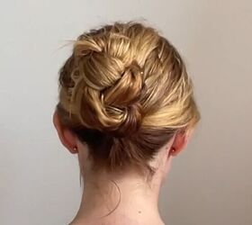4 cute hairstyles with wet hair that are quick easy to do, Coiling the braid into a bun