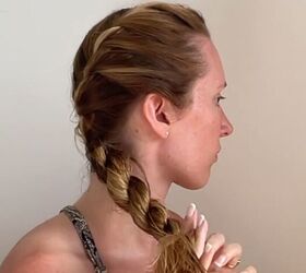 4 cute hairstyles with wet hair that are quick easy to do, Braiding hair down the back of the head