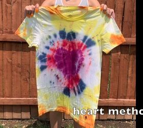 4 cool tie dye patterns that are fun easy to do, Heart method tie dye