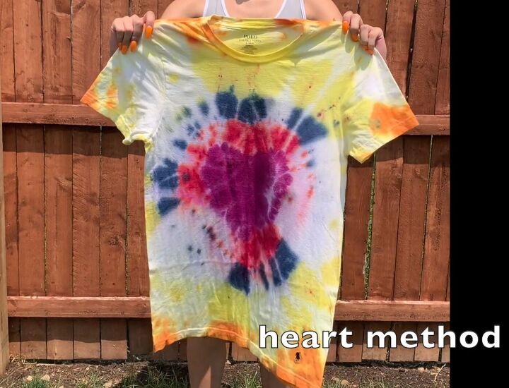 4 cool tie dye patterns that are fun easy to do, Heart method tie dye