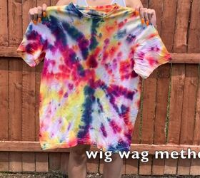 4 cool tie dye patterns that are fun easy to do, Zig zag method tie dye