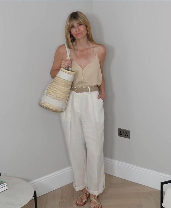 how to style linen pants classy outfit ideas for summer beyond, Light linen pants outfit