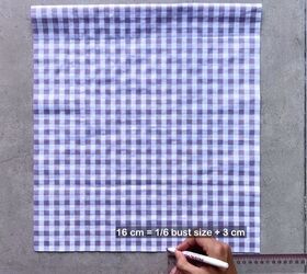 how to make a cute diy patchwork dress out of gingham scraps, Making the sleeve pattern