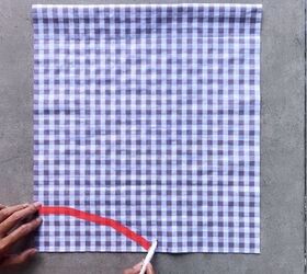 how to make a cute diy patchwork dress out of gingham scraps, Drawing a curve