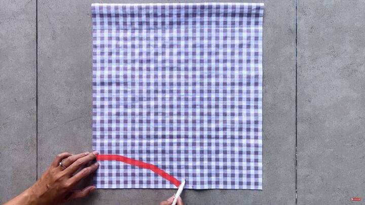 how to make a cute diy patchwork dress out of gingham scraps, Drawing a curve