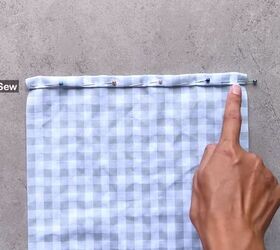 how to make a cute diy patchwork dress out of gingham scraps, Folding the top edge