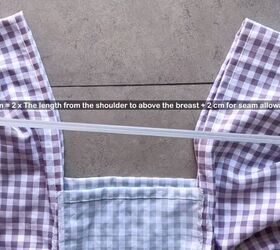 how to make a cute diy patchwork dress out of gingham scraps, Cutting a length of elastic