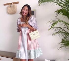 how to make a cute diy patchwork dress out of gingham scraps, How to make a DIY patchwork dress