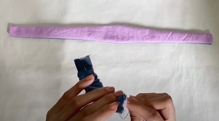 how to make a diy reversible headband out of fabric, Making an elasticized strip