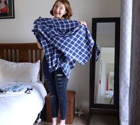 wearing my mom s clothes how to style items from your mom s closet, Mom s flannel shirt