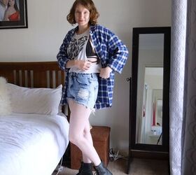 wearing my mom s clothes how to style items from your mom s closet, How to wear mom s flannel shirt