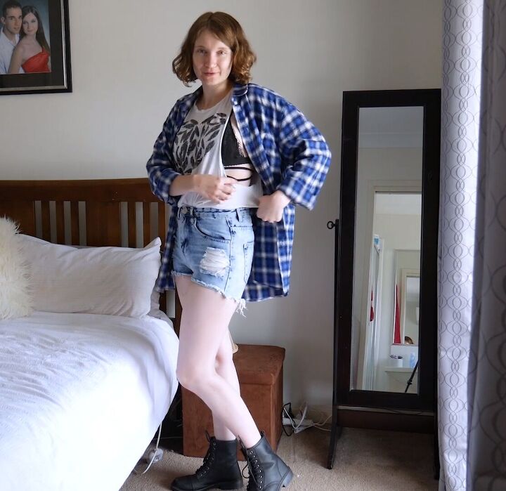 wearing my mom s clothes how to style items from your mom s closet, How to wear mom s flannel shirt