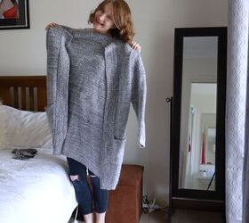 wearing my mom s clothes how to style items from your mom s closet, Mom s oversized cardigan
