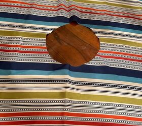 By the time she's done, this tablecloth doesn't look like a tablecloth at all