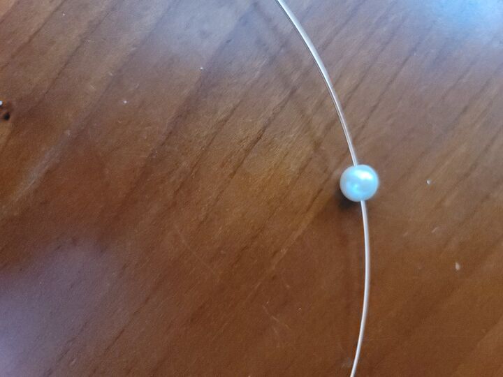 wire ring with a beaded pearl