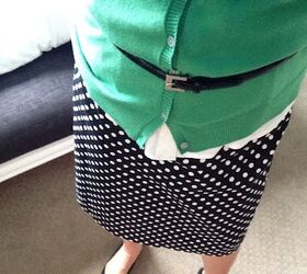 fashion friday green and black and white polka dots