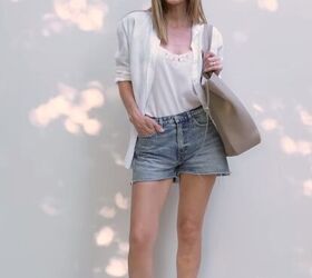 how to look chic in hot weather 9 classic summer clothing items, Wearing an oversized shirt to keep cool