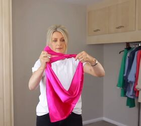 how to not get makeup on clothes other life changing fashion hacks, Tying a knot in the scarf