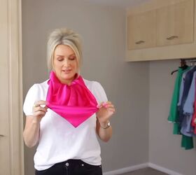 how to not get makeup on clothes other life changing fashion hacks, Wearing a scarf as a bib