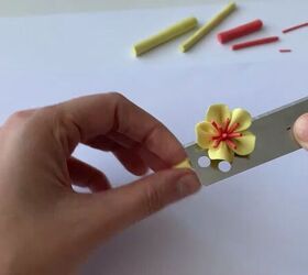 how to make a flower out of polymer clay part 4 flower with stamen, Cutting off the stem