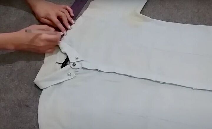 how to easily turn t shirts shirts into trendy tops, Upcycle an old men s shirt