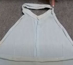 how to easily turn t shirts shirts into trendy tops, Pinning the raw edges