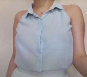 how to easily turn t shirts shirts into trendy tops, Turning a shirt into a trendy top