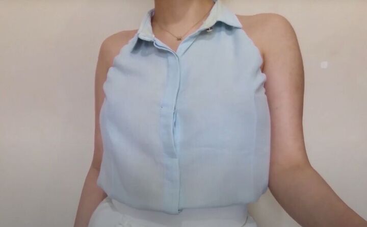 how to easily turn t shirts shirts into trendy tops, Turning a shirt into a trendy top