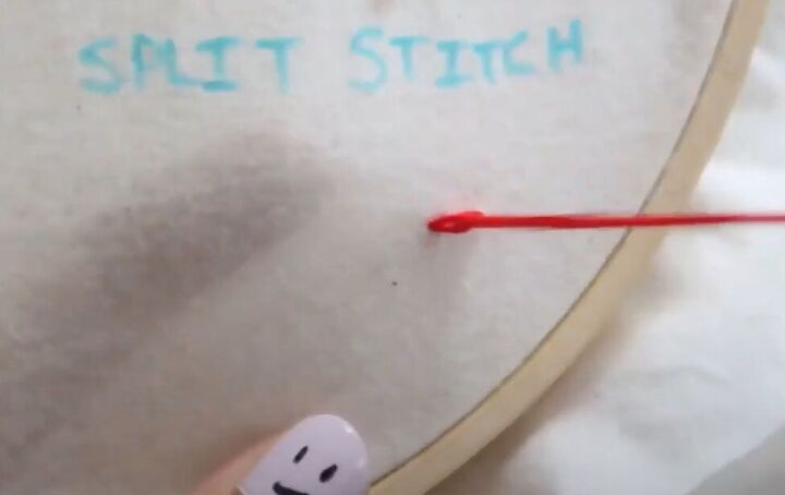 embroidery for beginners 8 easy stitches you need to know, How to do a split stitch