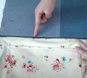 how to make a cute diy denim clutch bag out of an old jean dress, How to make a denim clutch bag with a zipper