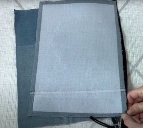 how to make a cute diy denim clutch bag out of an old jean dress, Denim clutch bag tutorial