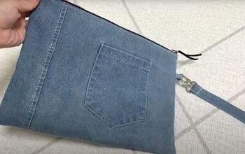 How to Make a Cute DIY Denim Clutch Bag Out of an Old Jean Dress