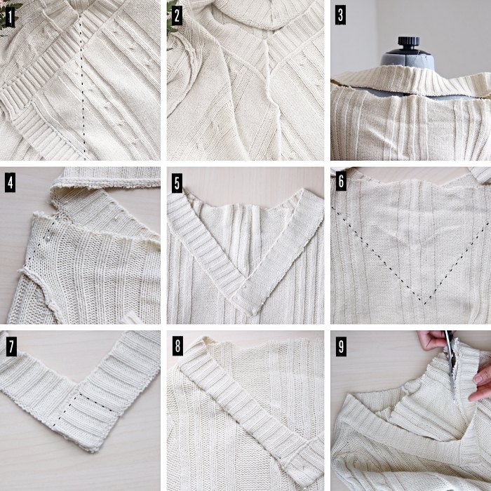 cable knit cardigan sweater refashion