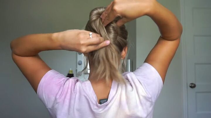 looking for claw clip hairstyles here are 6 super easy ideas, Looping hair around to the back of head