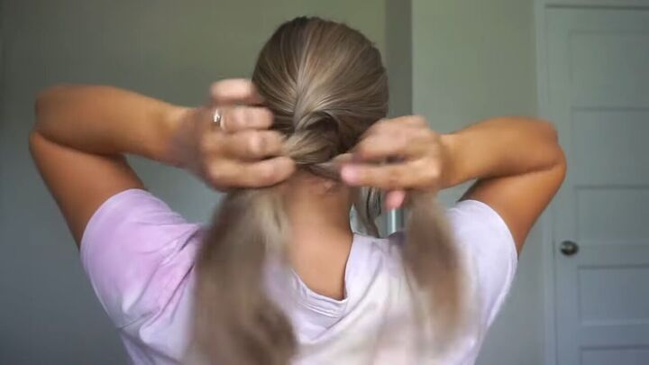 looking for claw clip hairstyles here are 6 super easy ideas, Twisting two sections of hair over each other