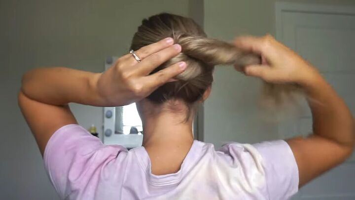 looking for claw clip hairstyles here are 6 super easy ideas, Twisting and wrapping hair around itself