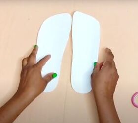 how to make cute diy slide sandals with african ankara fabric bows, Cutting out the pattern