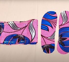 how to make cute diy slide sandals with african ankara fabric bows, DIY slide sandals pattern pieces