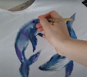 how to paint watercolor designs on a shirt creating art on clothes, Painting a t shirt
