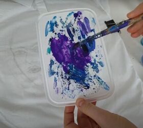 how to paint watercolor designs on a shirt creating art on clothes, Diluting fabric paint and mixing colors