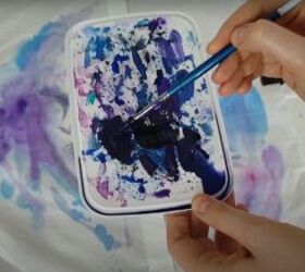 how to paint watercolor designs on a shirt creating art on clothes, Darker paint