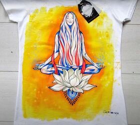 how to paint watercolor designs on a shirt creating art on clothes, DIY watercolor art on a shirt