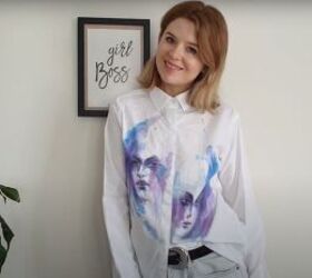 how to paint watercolor designs on a shirt creating art on clothes, DIY watercolor shirt