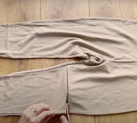 how to upcycle clothes that are too small make something new, Cutting the fabric
