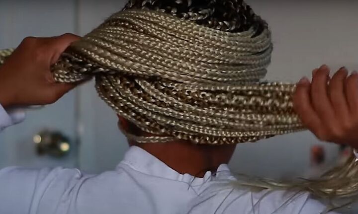 how to sleep with box braids 4 essentials tips tricks, Making a braid turban