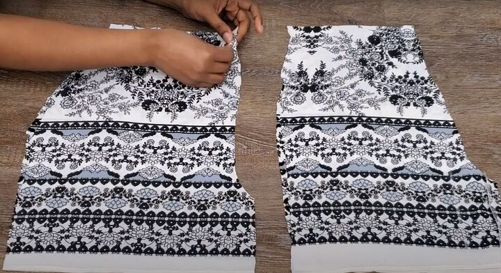 how to make a diy shorts jacket set out of an old kimono, Pinning the shorts pieces