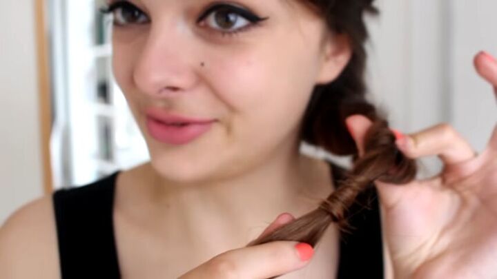 how to do a topsy tail braid without using a topsy tail tool, Wrapping the end of the braid
