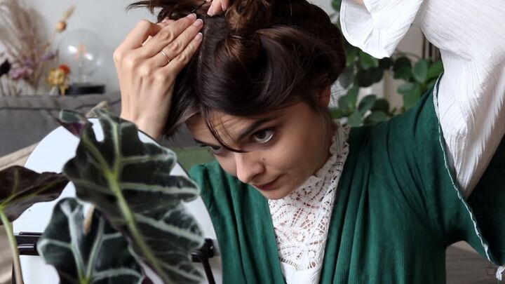 a silent movie makeover inspired by looks from the 1910s, Pinning braids to the head
